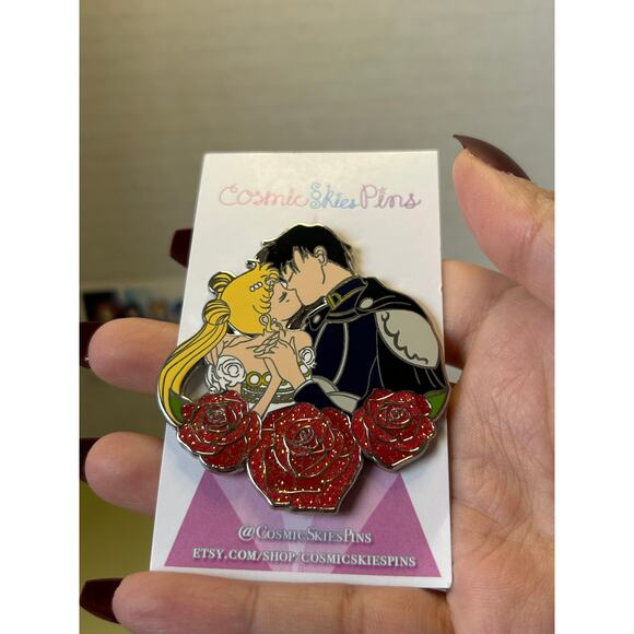 Sailor Moon Pin Anime Cosmic Skies Pins Princess Serenity & Prince Endymion Kiss - Picture 7 of 9